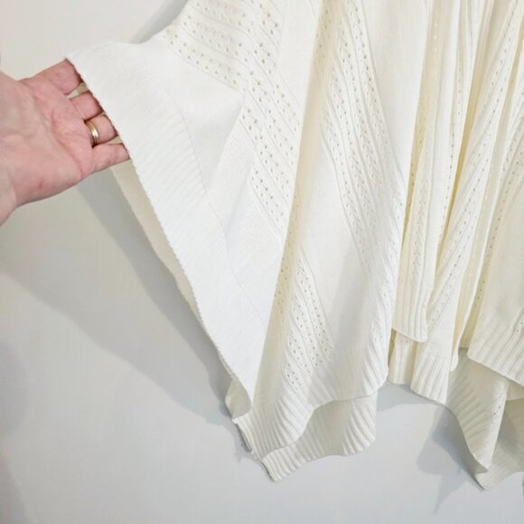 East 5th Women's OS Cream Open Front Knit Lightweight Spring Shawl Sweater Wrap - Picture 4 of 6